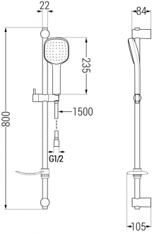 Mexen DF33 Posuvný sprchový set, chrom - 785334582-00