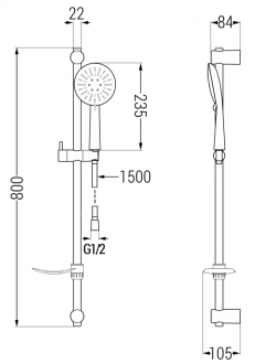 Mexen DF67 Posuvný sprchový set, chrom - 785674582-00