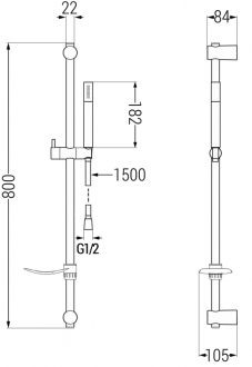 Mexen DF70 Posuvný sprchový set, růžové zlato - 785704582-60