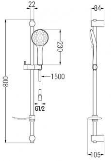 Mexen DF74 Posuvný sprchový set, chrom - 785744582-00