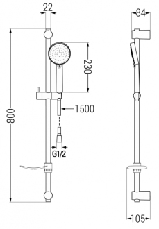 Mexen DF75 Posuvný sprchový set, chrom - 785754582-02
