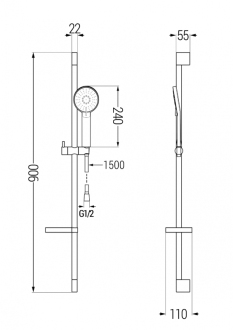 Mexen DS40 Posuvný sprchový set, chrom - 785404583-00