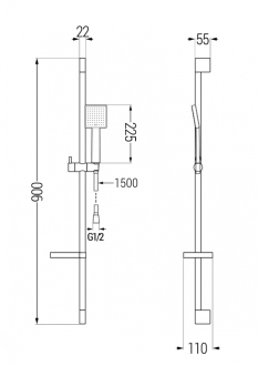 Mexen DS45 Posuvný sprchový set, chrom - 785454583-00