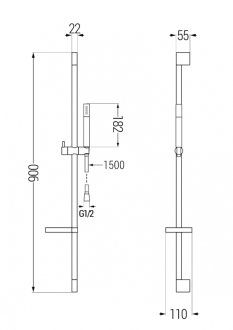 Mexen DS70 Posuvný sprchový set, chrom - 785704583-00