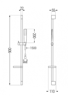 Mexen DS72 Posuvný sprchový set, chrom - 785724583-00