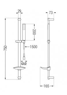 Mexen DB00 Posuvný sprchový set, chrom - 785004584-00