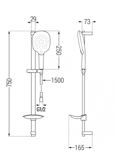 Mexen DB22 Posuvný sprchový set, chrom - 785224584-00
