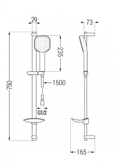 Mexen DB33 Posuvný sprchový set, černý - 785334584-70