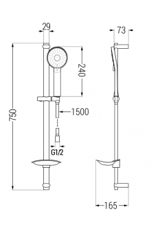 Mexen DB40 Posuvný sprchový set, černý - 7785404584-70