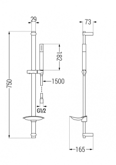 Mexen DB70 Posuvný sprchový set, chrom -785704584-00