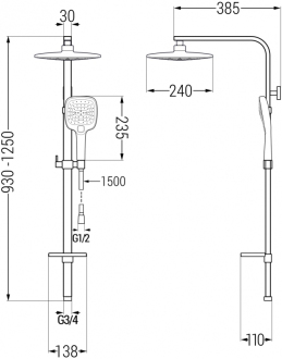 Mexen Q17 Sprchový set, bílá/chrom - 798171795-21