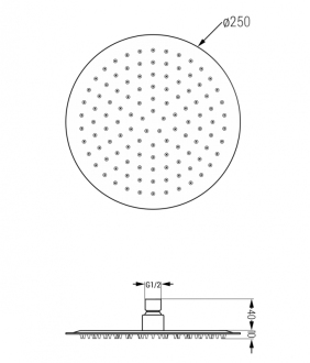 MEXEN SLIM sprcha pr. 25cm grafit 79225-66