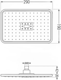 Mexen D-54 dešťová sprcha 29x19 cm černá/chrom - 79754-71