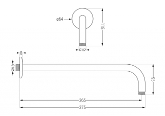 MEXEN sprchové rameno 40 cm růžové zlato 79211-60