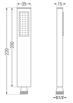 MEXEN R-02 ruční sprška 1-funkční, Grafit 79500-66