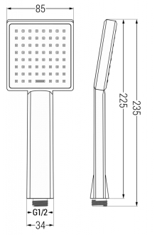 Mexen R-45 ruční sprcha 1-funkční, chrom - 79545-00