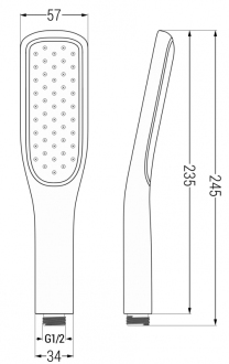 Mexen R-49 ruční sprcha 1-funkční, černá/zlatá - 79549-75