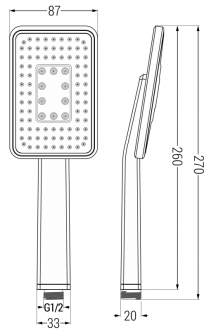 Mexen R-54 ruční sprcha 1funkční černá/chrom - 79554-71