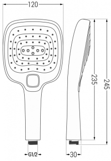 Mexen R-17 ruční sprcha 3-funkční, chrom - 79517-00