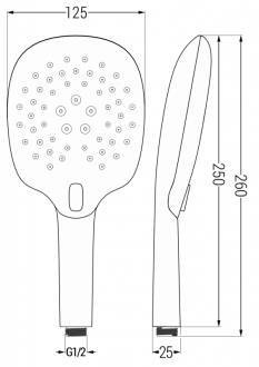Mexen R-22 ruční sprcha 3-funkční, chrom - 79522-00