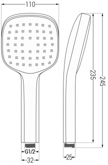 Mexen R-33 ruční sprcha 1-funkce černá - 79533-70