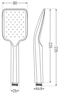 Mexen R-62 ruční sprcha 1-funkční, bílá 79562-20