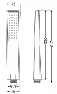 Mexen R-72 ruční sprcha 1-funkční, chrom - 79572-00