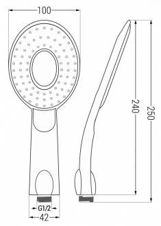 Mexen R-73 ruční sprcha 1-funkční černá - 79573-70