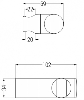 Mexen držák sprchy, černý - 79356-70