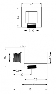 Mexen Cube podomítkový vývod s držákem, chrom - 79300-00