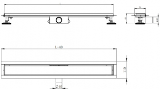 Mexen FLAT 140 cm - 2v1 lineární odtokový žlab 1010140