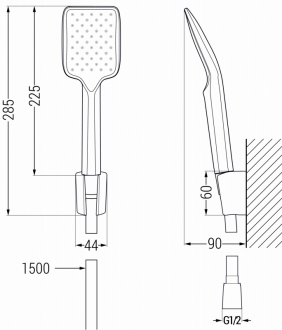 Vanová souprava Mexen Alfa R62, chrom - 745713R62-00