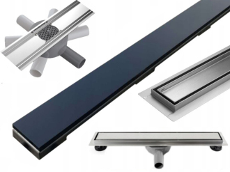 Mexen Flat 360° MGB otočný odtokový žlab 50 cm černé sklo - 1026050-40