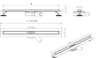Mexen FLAT 360 SLIM 90 cm - Lineární odtokový žlab, růžové zlato 1641090