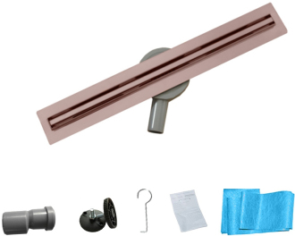 Mexen FLAT 360 SLIM 90 cm - Lineární odtokový žlab, růžové zlato 1641090