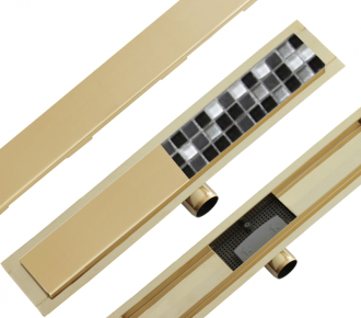 Mexen Flat M13 odtokový žlab 2v1 90 cm zlatá - 1510090-15