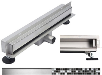 Mexen FLAT WALL 110 cm - 2v1 lineární žlab ke stěně, nerez 1030110