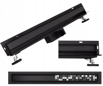 Mexen FLAT WALL 120 cm - 2v1 lineární žlab ke stěně, černá 1730120