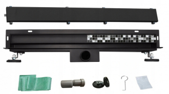 Mexen FLAT WALL 120 cm - 2v1 lineární žlab ke stěně, černá 1730120