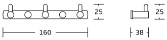Trojitý háček na ručník Mexen, chrom - 709163-00