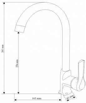 MEXEN SABRE kuchyňská baterie, chrom 72190-00