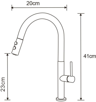 Mexen  Ava Dřezová baterie, černá 672800-70