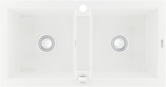 Mexen MARIO Dvojdřez 820x436x161, granit bílá 6504822000-20