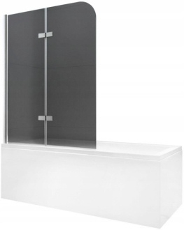 Mexen Felix vanová zástěna 2-křídlá 80 x 140 cm, grafit, chrom - 890-080-002-01-40