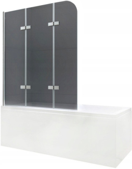 Mexen Felix 3-křídlá vanová zástěna 120 x 140 cm, grafit, chrom - 890-120-003-01-40