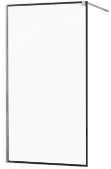 Mexen Kioto sprchová stěna 60x200 cm, transparent/černý vzor 8, chrom 800-060-101-01-70