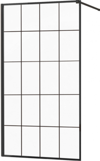 Mexen Kioto sprchová stěna 130x200 cm, transparent/černý vzor 8, černá 800-130-101-70-77