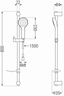 Sprchový set Mexen Sabre DF05, chrom - 72104DF05-00
