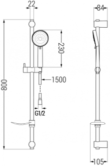 Sprchový set Mexen Kama DF75, chrom - 72504DF75-00