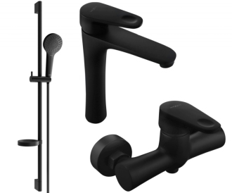 Sprchový set Mexen Kama DS05, černý - 72514DS05-70